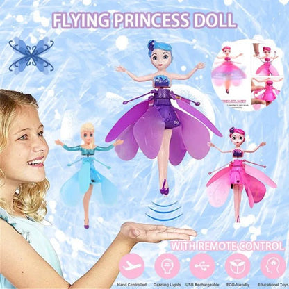 Magic Flying Fairy Princess Doll – USB Rechargeable, Gesture - Sensing Indoor Flying Toy - kidz learing toyes