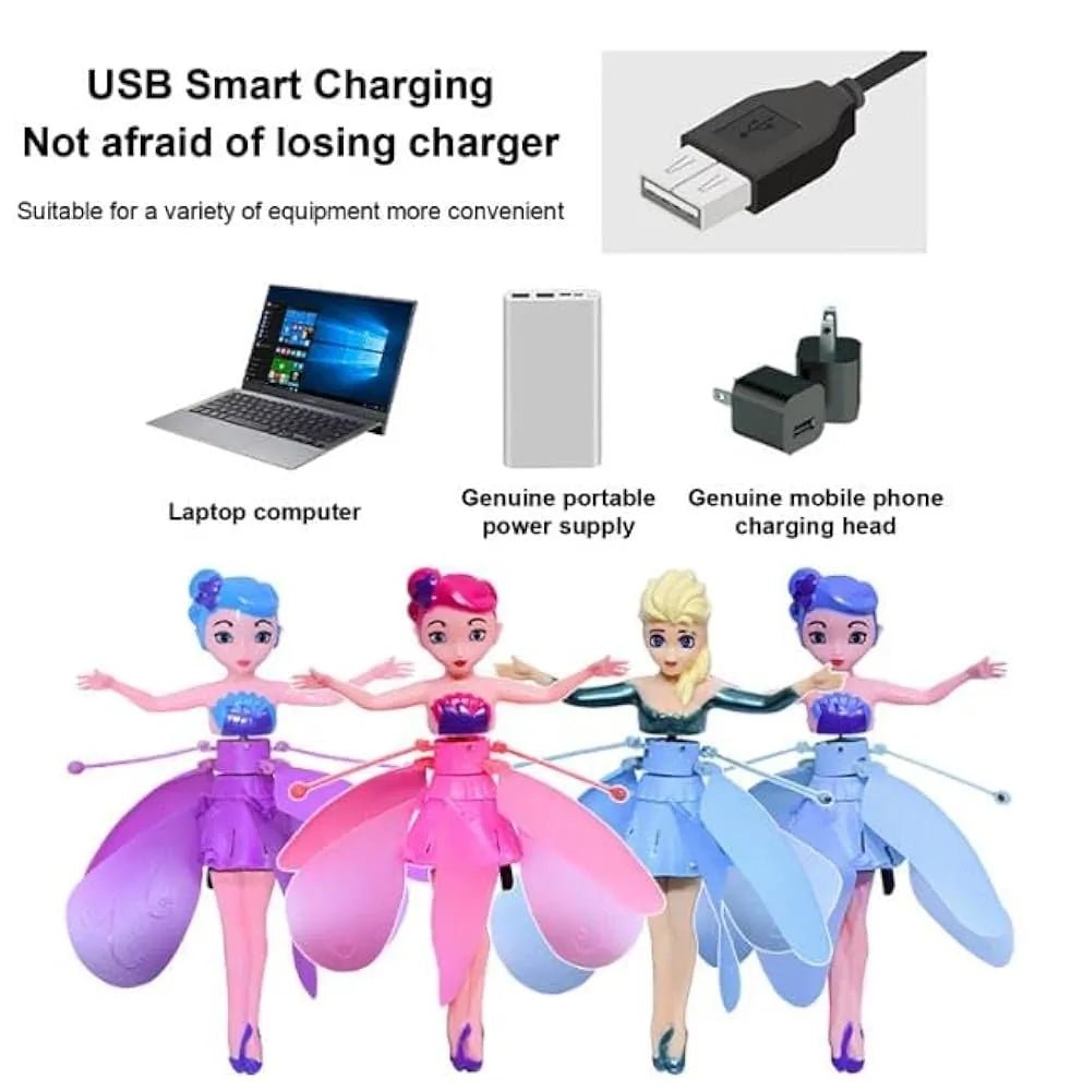 Magic Flying Fairy Princess Doll – USB Rechargeable, Gesture - Sensing Indoor Flying Toy - kidz learing toyes