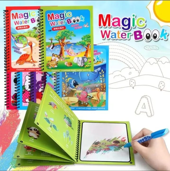 Magic Water Drawing Book – Reusable Doodle Book with Pen for Kids - kidz learing toyes