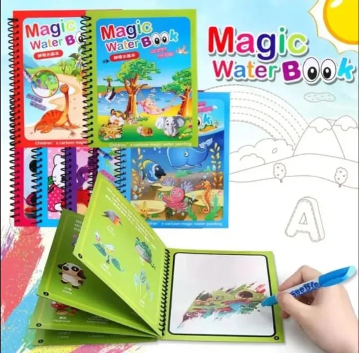 Magic Water Drawing Book – Reusable Doodle Book with Pen for Kids - kidz learing toyes
