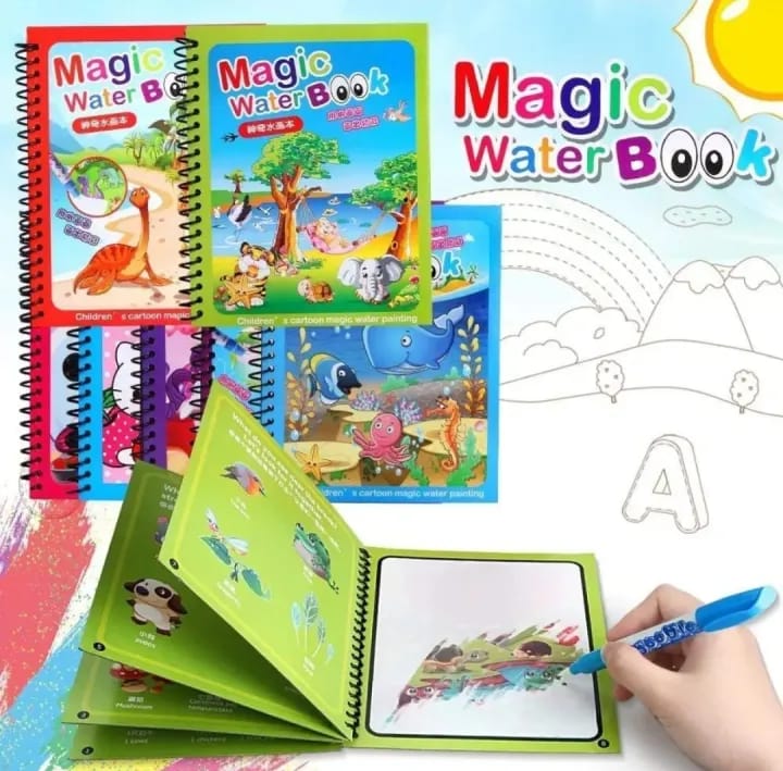Magic Water Drawing Book – Reusable Doodle Book with Pen for Kids - kidz learing toyes