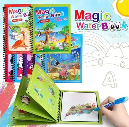 Magic Water Drawing Book – Reusable Doodle Book with Pen for Kids - kidz learing toyes